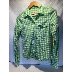 Hollister green and white gingham button-down shirt Women’s